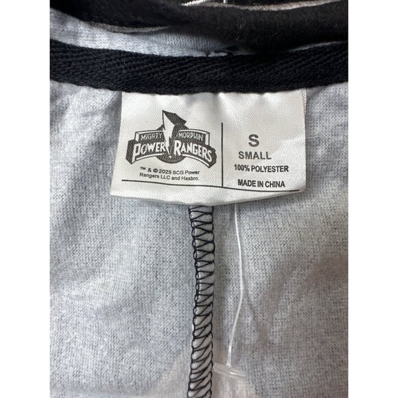 Mighty Morphin Power Rangers Small Black & White Hooded Jumpsuit Costume - Picture 6 of 10